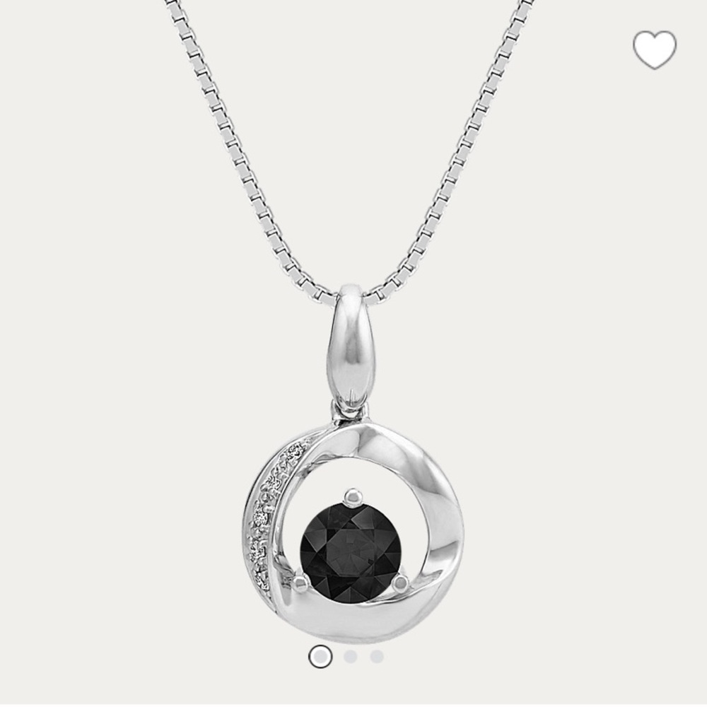 NWOT Shane Co black sapphire & diamond necklace
